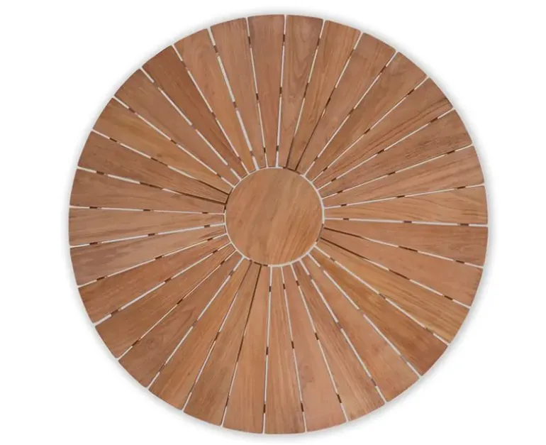 DaneLine Eva Havebord Ø110 cm - Kerneteak / Hvid