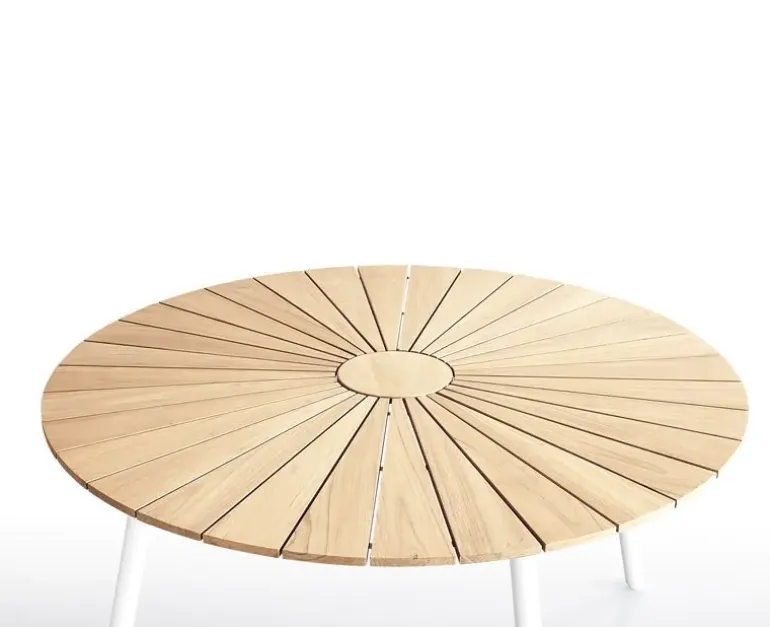 DaneLine Eva Havebord Ø110 cm - Kerneteak / Hvid