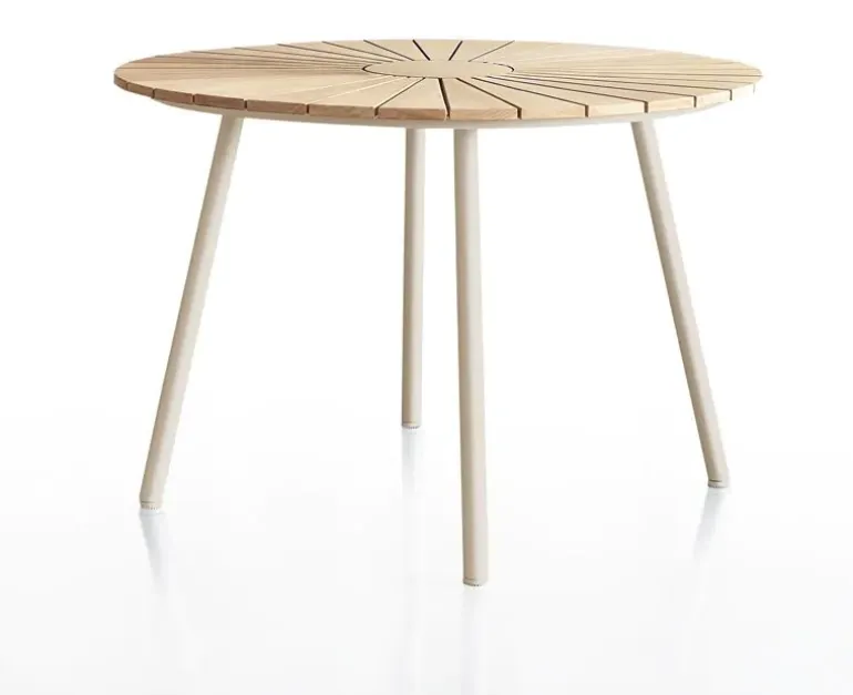 DaneLine Eva Havebord Ø110 cm - Kerneteak / Latte