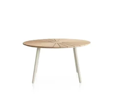 DaneLine Eva Havebord Ø110 cm - Kerneteak / Latte