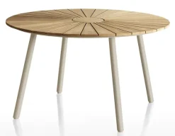 DaneLine Eva Havebord Ø130 cm - Kerneteak / Latte