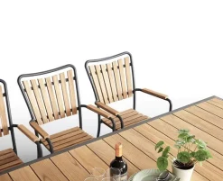 DaneLine Eva Havebord 102x219 cm - Kerneteak / Grå