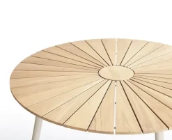 DaneLine Eva Havemøbelsæt m/4 stole - Ø110 cm - Kerneteak / Latte