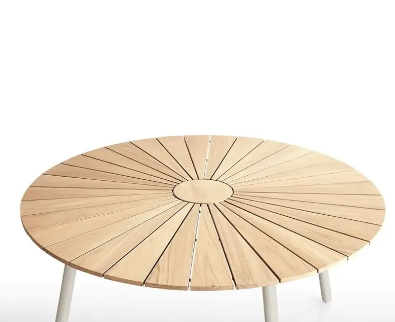 DaneLine Eva Havemøbelsæt m/4 stole - Ø110 cm - Kerneteak / Latte