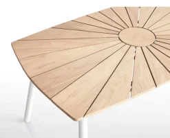 DaneLine Eva Ovalt Havebord 90x160 - Kerneteak / Hvid