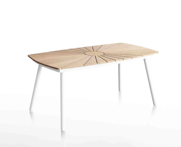 DaneLine Eva Ovalt Havebord 90x160 - Kerneteak / Hvid