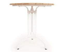 DaneLine Eva Teak Cafébord - Ø70 cm - Hvid
