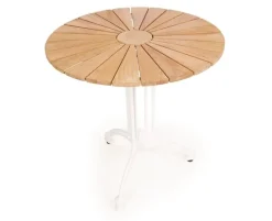 DaneLine Eva Teak Cafésæt - Ø70 cm - Hvid