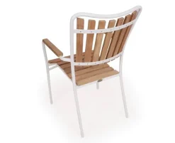 DaneLine Eva Teak Cafésæt - Ø70 cm - Hvid