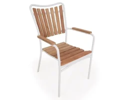 DaneLine Eva Teak Cafésæt - Ø70 cm - Hvid