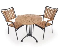 DaneLine Eva Teak Cafésæt - Ø70 cm - Grå