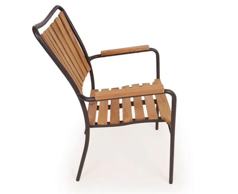 DaneLine Eva Teak Cafésæt - Ø70 cm - Grå