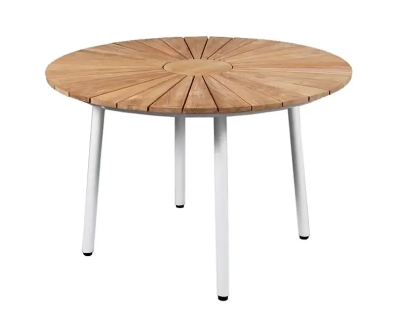 DaneLine Eva Teak Havemøbelsæt - Ø110 cm - Hvid