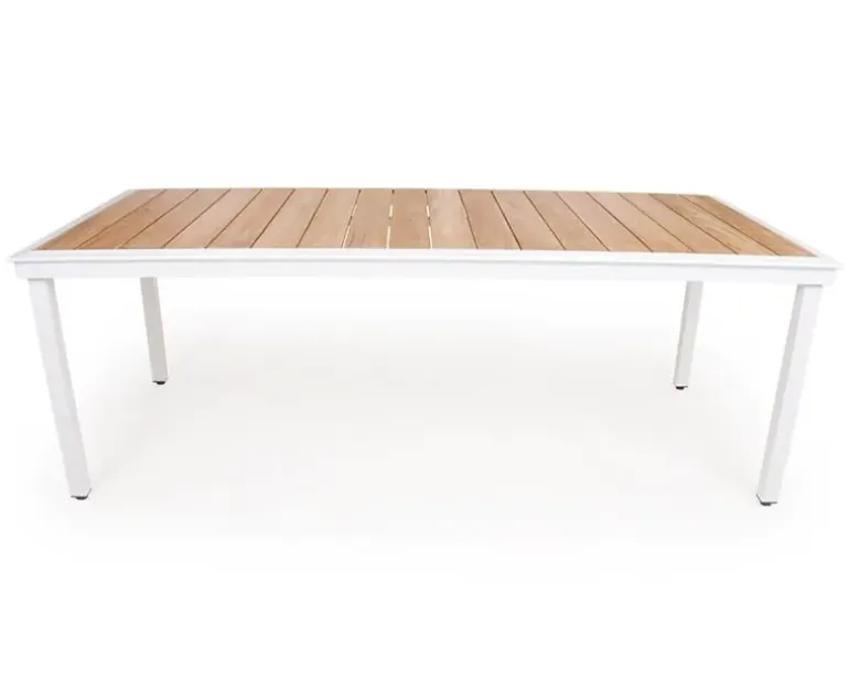 DaneLine Eva Teak Havemøbelsæt - 102x219 cm - Hvid
