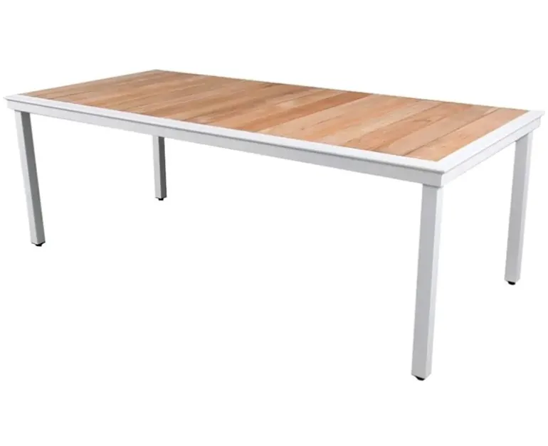 DaneLine Eva Teak Havemøbelsæt - 102x219 cm - Hvid