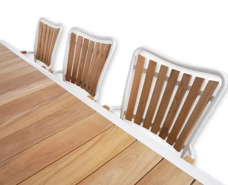 DaneLine Eva Teak Havemøbelsæt - 102x219 cm - Hvid