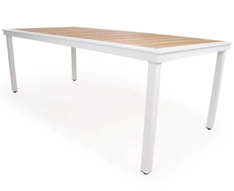DaneLine Eva Teak Havemøbelsæt - 102x219 cm - Hvid