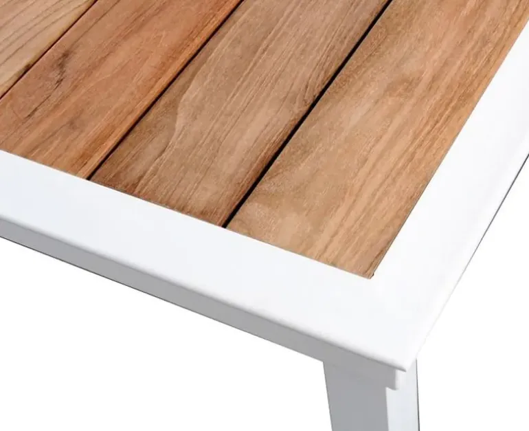 DaneLine Eva Teak Havemøbelsæt - 102x219 cm - Hvid