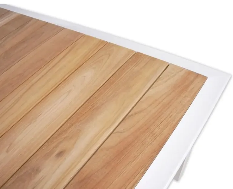 DaneLine Eva Teak Havemøbelsæt - 102x219 cm - Hvid