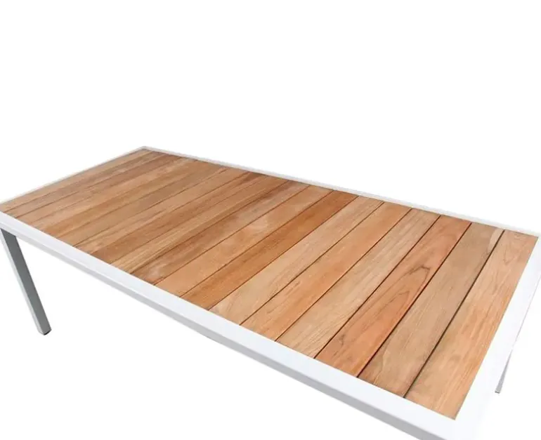 DaneLine Eva Teak Havemøbelsæt - 102x219 cm - Hvid