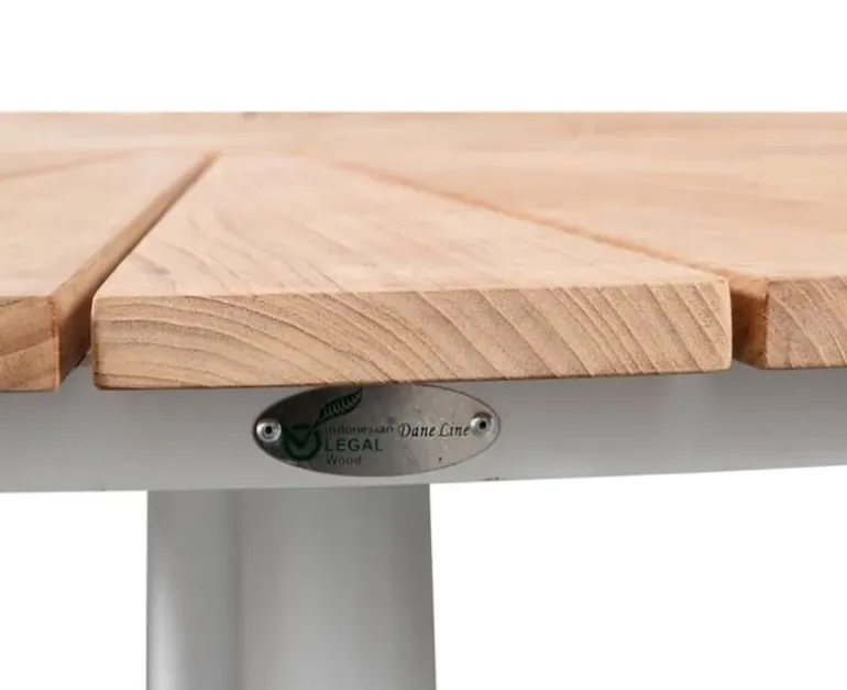 DaneLine Eva Teak Havemøbelsæt - Ø130 cm - Hvid