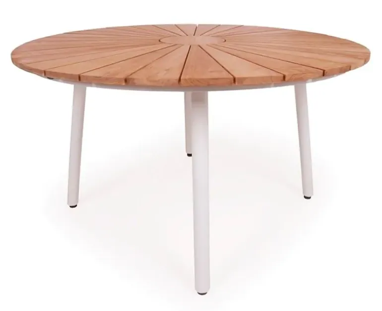 DaneLine Eva Teak Havemøbelsæt - Ø130 cm - Hvid