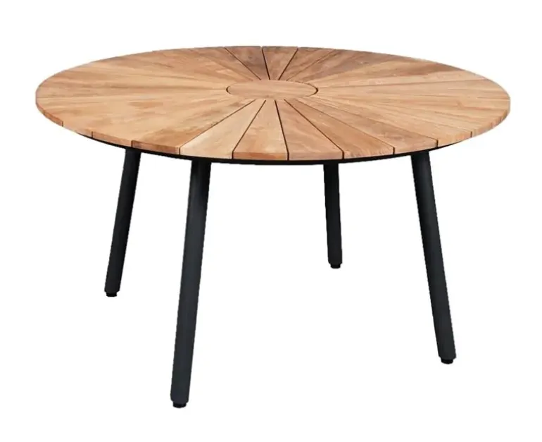 DaneLine Eva Teak Havemøbelsæt - Ø130 cm - Grå