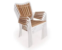 DaneLine Eva Teak Stabelstol - Hvid
