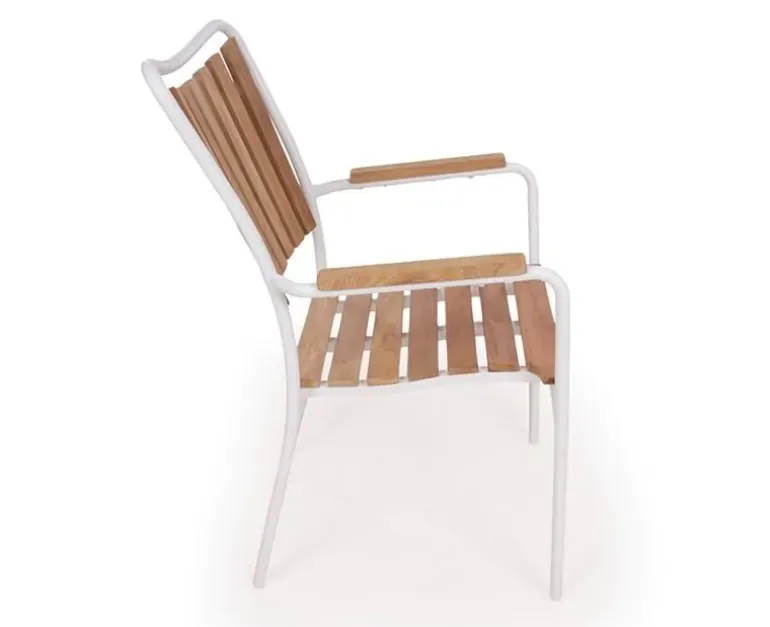 DaneLine Eva Teak Stabelstol - Hvid