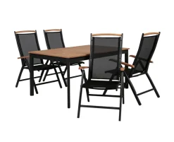 Dayton Havemøbelsæt med udtræksbord - 100x150/200 cm med 4 positionsstole