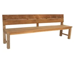 Duncan plankebænk med ryglæn 240cm - Kerneteak