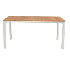 Firenze Fiola Havemøbelsæt med 6 stole - 90x200 cm - Hvid / Kerneteak