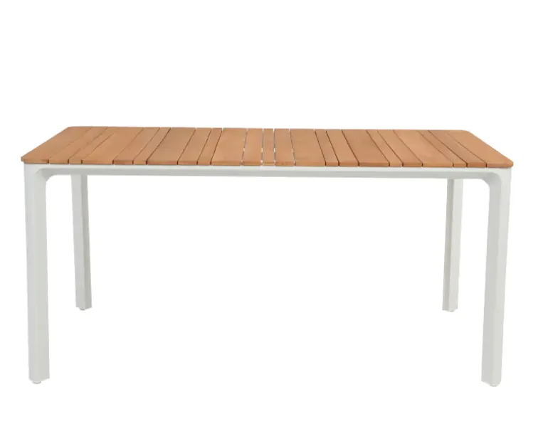 Firenze Fiola Havemøbelsæt med 6 stole - 90x200 cm - Hvid / Kerneteak
