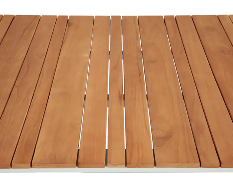 Firenze havebord 90x200 cm - Hvid / Kerneteak