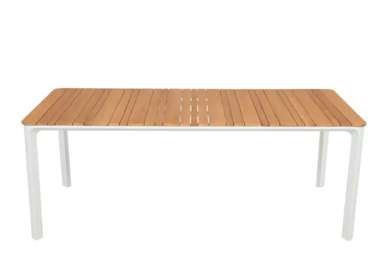 Firenze havebord 90x200 cm - Hvid / Kerneteak