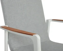 Firenze Havemøbelsæt med 6 stole - 90x200 cm - Hvid / Kerneteak