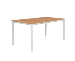 Firenze Havemøbelsæt med 6 stole - 90x200 cm - Hvid / Kerneteak