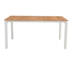 Firenze Havemøbelsæt med 6 stole - 90x200 cm - Hvid / Kerneteak