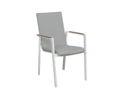 Firenze Havemøbelsæt med 6 stole - 90x200 cm - Hvid / Kerneteak