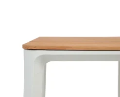 Firenze Havemøbelsæt med 6 stole - 90x200 cm - Hvid / Kerneteak