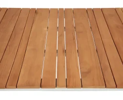 Firenze Havemøbelsæt med 6 stole - 90x200 cm - Hvid / Kerneteak