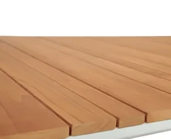 Firenze Havemøbelsæt med 6 stole - 90x200 cm - Hvid / Kerneteak