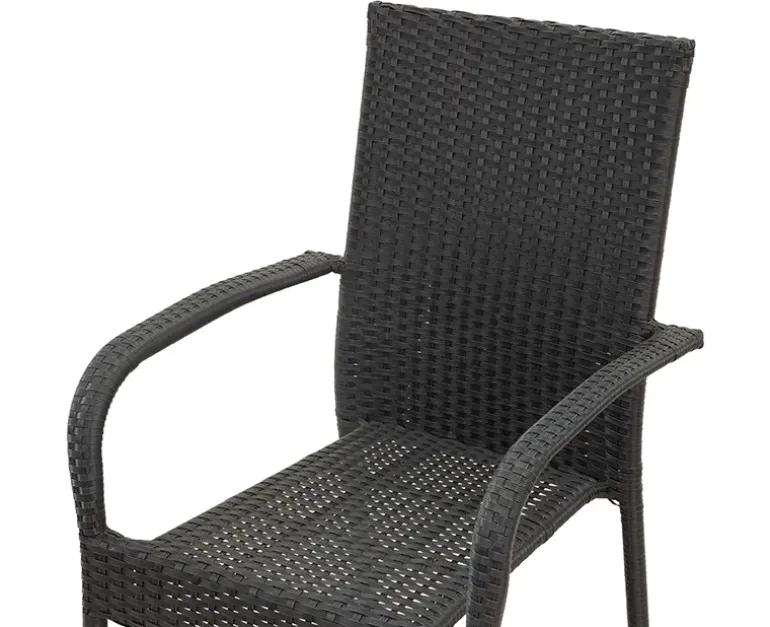 Gine Stabelstol 4-line flet - Sort