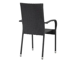 Gine Stabelstol 4-line flet - Sort