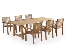 Hercules Pala Havemøbelsæt m/ 6 stole - 100x246 - Kerneteak