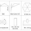 Hængeparasol Ø300 inkl. fod - Sort
