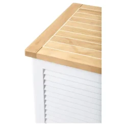 Hvid Hyndeboks med teak låg