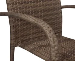 Kira Gine Havemøbelsæt Ø178 med 6 stole - Teaklook / Dusty