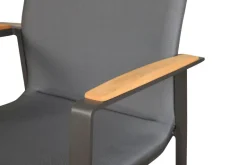 Lea Lux stabelstol med teak armlæn - Antracit / Grå