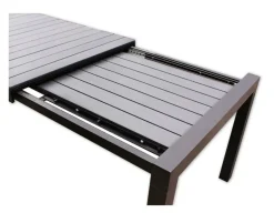 Liam Udtræksbord 100x205/275 cm alu/polywood sort/sort
